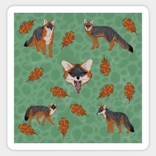 Grey Foxes Green Sticker